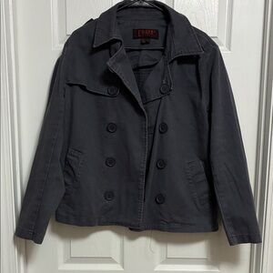 Tripp nyc Black Double-Breasted Peacoat Jacket - Women's